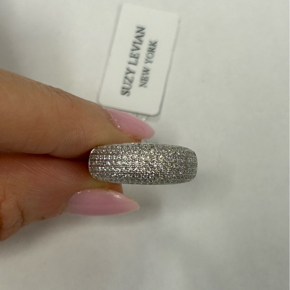 Suzy Levian Sterling Silver Pave White CZ Ring NWT - Picture 3 of 7